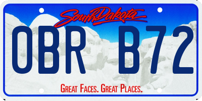 SD license plate 0BRB72