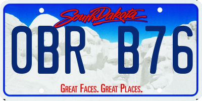 SD license plate 0BRB76