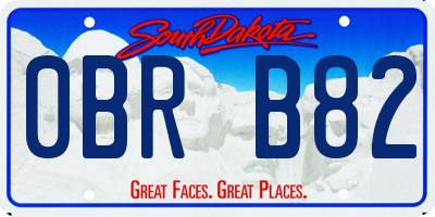 SD license plate 0BRB82