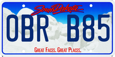 SD license plate 0BRB85