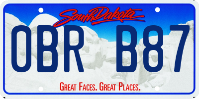 SD license plate 0BRB87