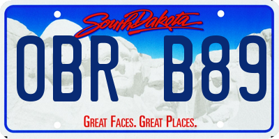 SD license plate 0BRB89