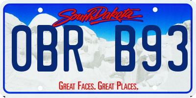 SD license plate 0BRB93