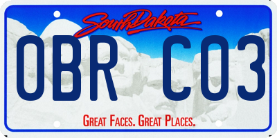 SD license plate 0BRC03