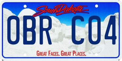 SD license plate 0BRC04