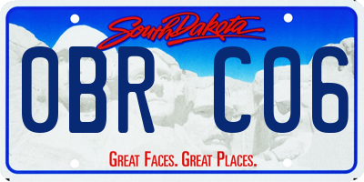 SD license plate 0BRC06