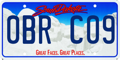 SD license plate 0BRC09