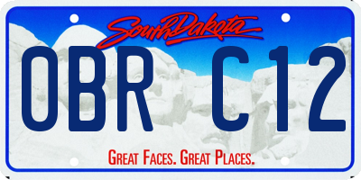 SD license plate 0BRC12