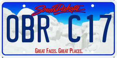 SD license plate 0BRC17