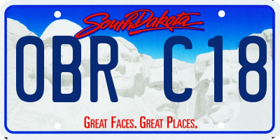 SD license plate 0BRC18