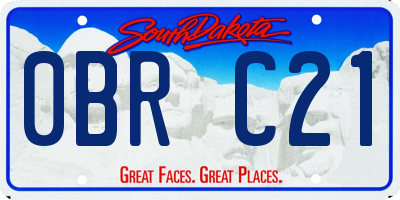 SD license plate 0BRC21
