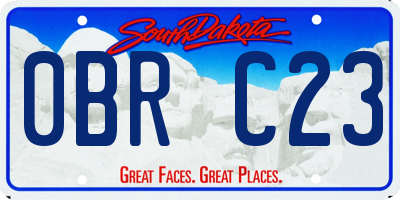 SD license plate 0BRC23
