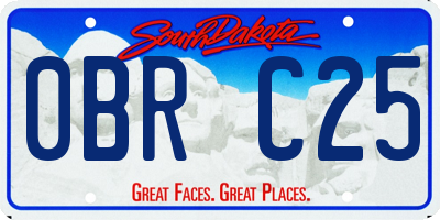 SD license plate 0BRC25