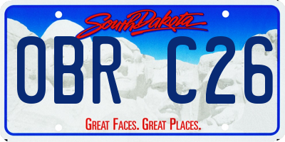 SD license plate 0BRC26