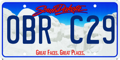 SD license plate 0BRC29