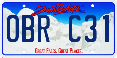 SD license plate 0BRC31