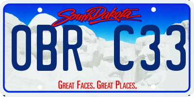 SD license plate 0BRC33