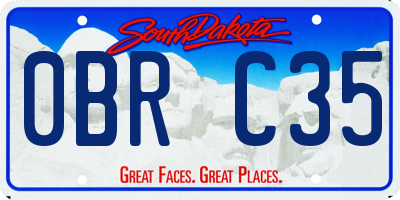SD license plate 0BRC35