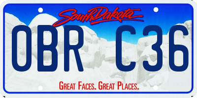 SD license plate 0BRC36