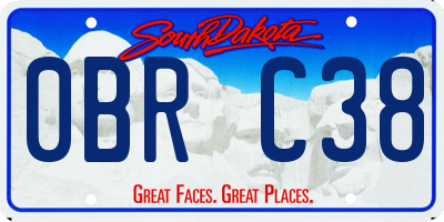 SD license plate 0BRC38