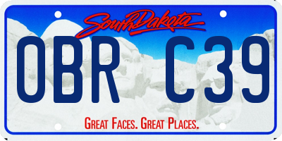 SD license plate 0BRC39