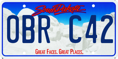 SD license plate 0BRC42