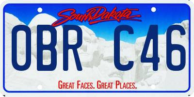 SD license plate 0BRC46