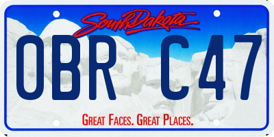 SD license plate 0BRC47