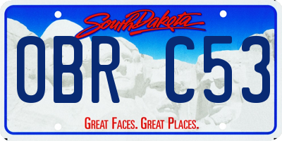 SD license plate 0BRC53