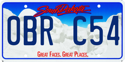 SD license plate 0BRC54