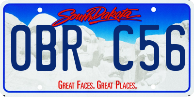 SD license plate 0BRC56