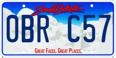 SD license plate 0BRC57