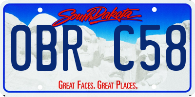 SD license plate 0BRC58