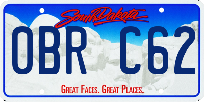 SD license plate 0BRC62