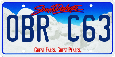 SD license plate 0BRC63