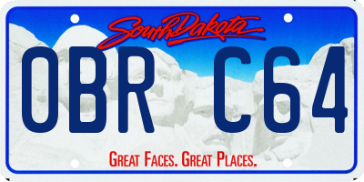 SD license plate 0BRC64