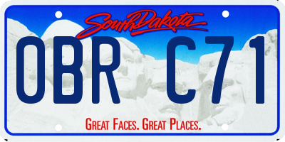 SD license plate 0BRC71