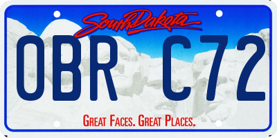 SD license plate 0BRC72