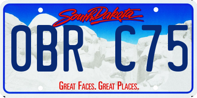 SD license plate 0BRC75