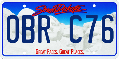SD license plate 0BRC76