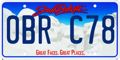 SD license plate 0BRC78