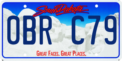 SD license plate 0BRC79