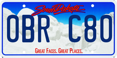 SD license plate 0BRC80