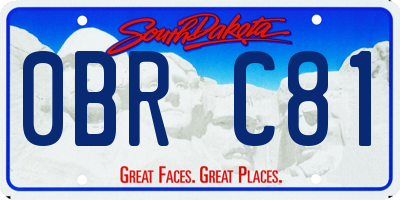 SD license plate 0BRC81