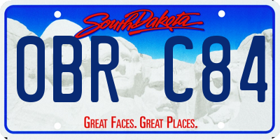 SD license plate 0BRC84