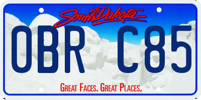 SD license plate 0BRC85