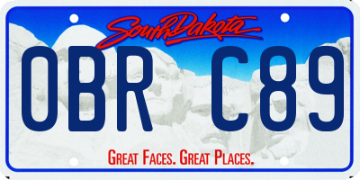 SD license plate 0BRC89