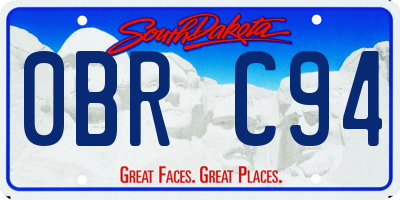 SD license plate 0BRC94