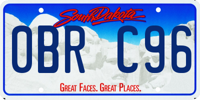 SD license plate 0BRC96