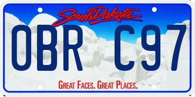 SD license plate 0BRC97